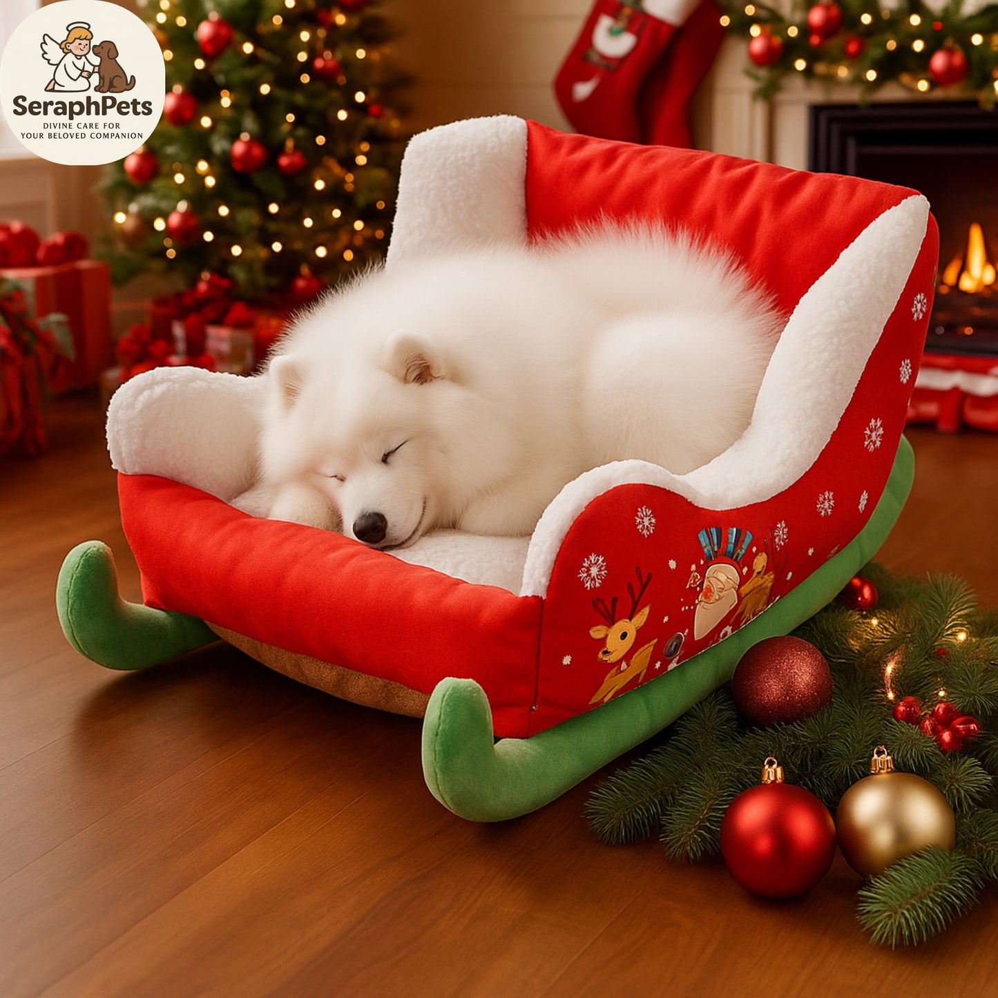 🎄 Cozy Christmas Cat Bed