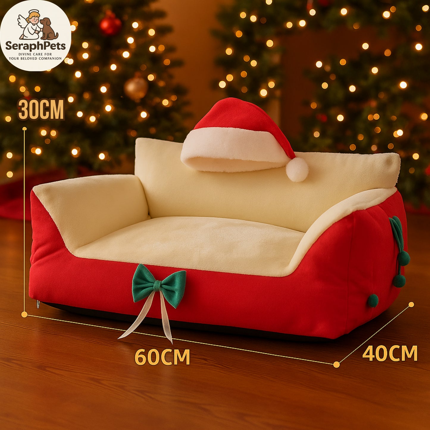 🎄 Christmas Cozy Pet Bed