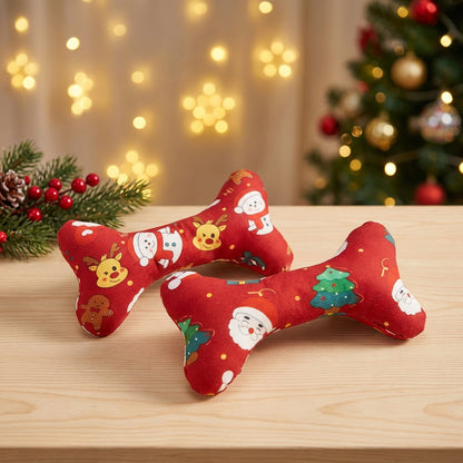 Red durable Plush Bone-Shaped Dog Toy