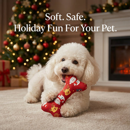 Red durable Plush Bone-Shaped Dog Toy