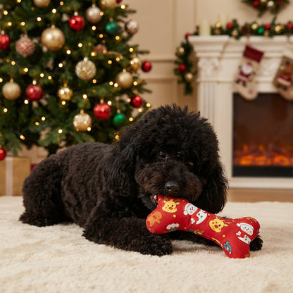 Red durable Plush Bone-Shaped Dog Toy